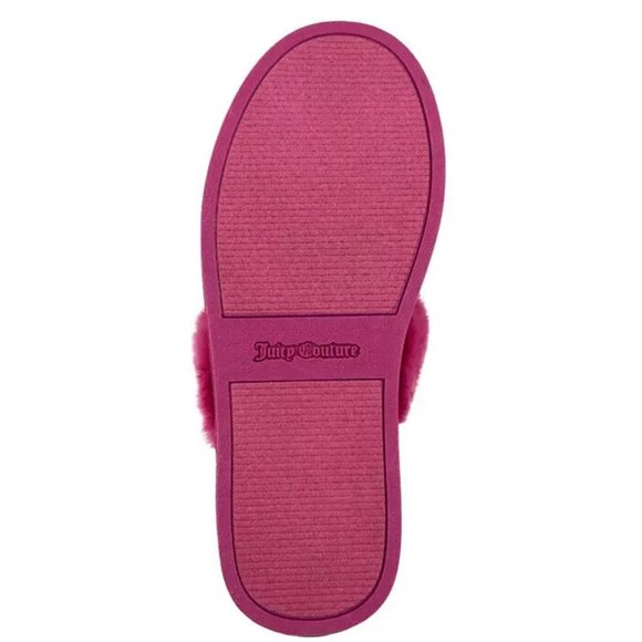 Juicy Couture 6 Kisses Magenta Slide Slipper Sandals Faux Fur Women's Sizes New - Picture 13 of 13